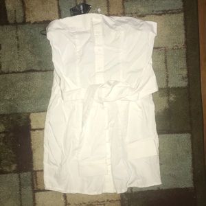 Tie front button down dress